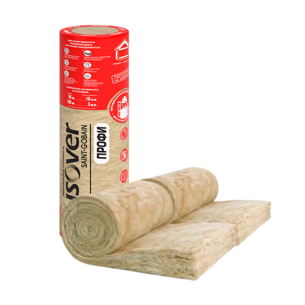 Минеральная вата Isover Профи 100х610х4100 мм 2 плиты в рулоне