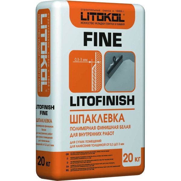 Шпатлевка финишная полимерная Litokol Litofinish Fine белая 20 кг